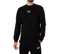 EA7 Men's Centre Logo Sweatshirt, Black/White, M