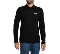 EA7 Men's Chest Logo Longsleeved Polo Shirt, Black, XXL