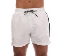 EA7 Mens Emporio Armani Logo Tape Swim Shorts in White - Size X-Large