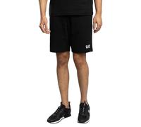 EA7 Men's Leg Logo Sweat Shorts, Black/White, M