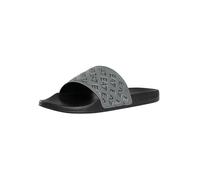 EA7 Men's Logo Pattern Sliders, Black/Smoked Pearl, 9.5 UK