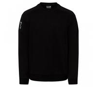 EA7 Mens Logo Series Cotton Blend Crew Neck Sweatshirt Size: Extra Large, Colour: Black