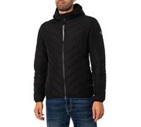 EA7 Men's Logo Zip Down Jacket, Black, L
