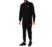 EA7 Men's Logo Zip Through Tracksuit, Black/Gold, L