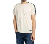 EA7 Men's Shoulder Stripe T-Shirt, Almond Milk, XXL