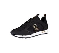 EA7 Men's Side Logo Synthetic Trainers, Black, 7.5 UK