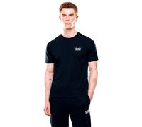 EA7 Men's T-Shirt with Chest Logo, Black/Gold, Armani Blue, M