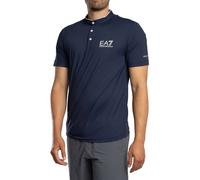EA7 Men's Ventus 7 Logo Buttoned T-Shirt, Blue