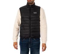 EA7 Men's Woven Down Gilet, Black/Silver, XS