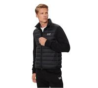 EA7 Men's Woven Down Gilet, Black/Silver, XXL