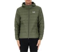 EA7 Men's Woven Down Jacket, Black/Silver