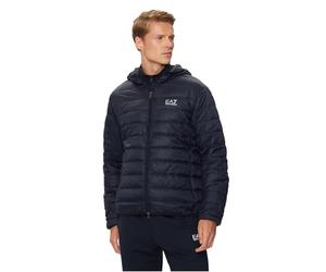 EA7 Men's Woven Down Jacket, Black/Silver