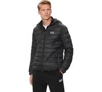 EA7 Men's Woven Down Jacket, Black/Silver, S