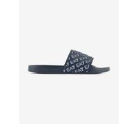 EA7 Monogram Beachwear Slides Flip Flops navy blue white - 38