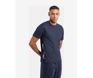 EA7 Stripe Contrast Logo Short Sleeve T-shirt navy blue - S