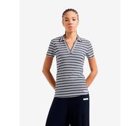 EA7 Stripe Model Polo short sleeve pure black white Women - L