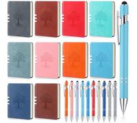 Eaasty 10 Sets A6 Tree of Life Journals Notebooks and Pens Set Colorful Tree Mini Lined Journals Hardcover Executive Notebooks Bulk Gifts for Christmas School Office Writing Supplies(Assorted Colors)