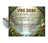 Eaasty 100 Pack 4.75 x 5.75 Inches VBS Certificate of Completion Vacation Bible School Award Participation Achievement Paper Certificates Single Sided Print for VBS
