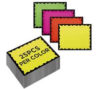 Eaasty 100 Pcs 5.5" x 7" Starburst Signs, Fluorescent Neon Blank Retail Sign Cards, Rectangular Burst Blank Price Tags Special Price Cards for Retail Store, Yard Garage Sale Supplies