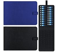 Eaasty 2 Pack Homeopathy Organizer Box Foldable Case Homeopathy Kit Storage Pouch Organizer Case Box Kit for 84 Tubes Home Travel Use, Black and Blue