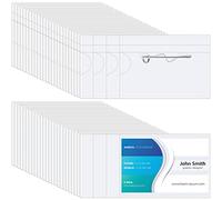 Eaasty 200 Pcs Name Tags with Pins ID Clear Plastic Badge Holder Pin Style Name Badge Holders with Inserts ID Card Plastic Badge Sleeve, 2.44 x 3.58 Inch(Silver Clip)