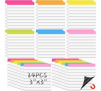 Eaasty 24 Pack 3 x 3 Inch Magnetic Sticky Notes Reusable Ruled Lined Small Notes Dry Erase Magnetic Labels for Whiteboard, Fridge, Locker, Cabinet, Door - Office & Classroom Supplies