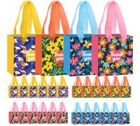 Eaasty 24 Pcs Mini Paper Gift Bags With Ribbon, Wildflower pattern 4.3 x 3.9 x 2.8 in, Thank You Gift Bags for Birthday, Baby Shower and Party Favors