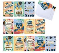 Eaasty 24 Sets Religious Graduation Cards with Envelopes Graduation Greetings Gift with Envelopes 4x6 Inch Christian Designs Cards and Printed Message Inside for College Graduate Masters PhD