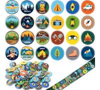 Eaasty 240 Pcs Halloween Scout Camping Pins Bulk Outdoor Nature Camp Badges Pins Halloween DIY Costume Accessories for Camping Party Favors Classroom Home Decoration