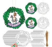 Eaasty 30 Pcs Easter Palm Sunday Crafts Kits Palm Leaf Hosanna Jesus Cards Hanging Ornaments for Christian Sunday School Activities Church Decor Holy Week Home Art Project Religious Party