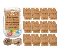 Eaasty 36pcs Graduation Gift Tags with Bible Verse 3 × 2.2 Inch Graduate Centerpiece Tags with Jute String Decor to Wrap Around Jars for DIY Crafts Party Favor Supplies(Square Style)