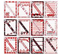 Eaasty 48 Pcs Mental Health Awareness Gifts Set Green Ribbon Mental Health Notepad with Pens 24 Notebook 24 Ballpoint Pen for Women School Fundraising Event Supplies(Red,Drug Free Week)