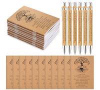 Eaasty 50 Pcs Christian Gifts Bulk Bible Versekraft Notebooks Religious Notepad Christian Bamboo Pens John 3: 16 Prayer Journal Church Supplies for Women Men Sunday School