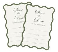 Eaasty 50 Pcs Save the Date Wedding Invitations Cards Sage Green 4 x 6 Inch Fill in Mr & Mrs Celebration Invite Postcard for Baby Bridal Shower Engagement Birthday Party Anniversary Favor Supplies