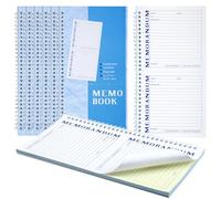 Eaasty 6 Pack Memorandum Book Carbon Copy Notebook Carbonless Two-Part Duplicate Memorandum Forms Book Tear Off Phone Message Pads for Office School Home