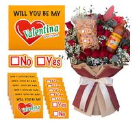 Eaasty 6 Pack Valentina Hot Sauce Stickers Will You Be My Valentina Hot Sauce Decal Label Mexican Valentine's Day Labels Amor Picante Stickers for Salsa Bottle Latin Party Favors