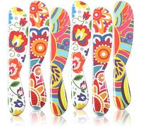 Eaasty 6 Pieces Butter Spreader 6 Inch Plastic Butter Knife Colorful Cheese Knife Spreader Summer Kitchen Gifts for Cream Cheese, Sandwich, Jam, Jelly(Floral Style)