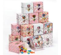 Eaasty 60 Pcs Back to School Gift Boxes with Clear Window First Day of School Treat Boxes Pencil Crayon Apple Ruler Composition Notebook Goodie Bags for Teacher Appreciation Gift Party Supplies