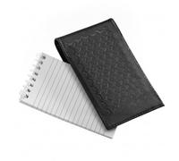 Eaasty 7 Pcs Mini Pocket Notepad Holder Set Included Black Leather Basketweave Notepad Holder with 5 Pcs 3 x 5 Inch Memo Book Refills Metal Pen Notebook Cover for Office Meetings Daily Note Supplies