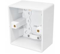 Éabcon Extra Deep Surface Mounted Back Box/Pattress 1 Gang Single 47mm - White