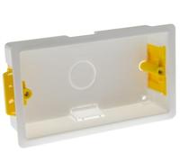 Éabcon Plasterboard Dry Wall Back Box, 47mm Deep, 2 Gang, Double, White (1)