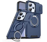 Eabhulie Case for Oppo Reno13 F, Slide Lens Cover & Ring Stand Blue