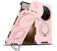 Eabhulie Case for Oppo Reno14 F, Slide Lens Cover & Ring Stand Pink