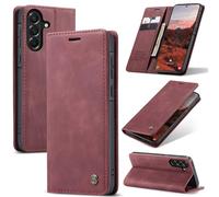 Eabhulie Case for Samsung Galaxy A37 Case, Retro PU Leather Wallet Case Card Slots Flip Stand Case Cover Red