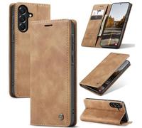 Eabhulie Case for Samsung Galaxy A37 Case, Retro PU Leather Wallet Case Card Slots Flip Stand Case Cover Brown