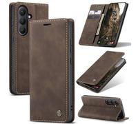 Eabhulie Case for Samsung Galaxy S26+ Case, Retro PU Leather Wallet Case Card Slots Flip Stand Case Cover Coffee