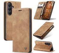 Eabhulie Case for Samsung Galaxy S26+ Case, Retro PU Leather Wallet Case Card Slots Flip Stand Case Cover Brown