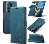Eabhulie Case for Samsung Galaxy S26 Ultra Case, Retro PU Leather Wallet Case Card Slots Flip Stand Case Cover Blue