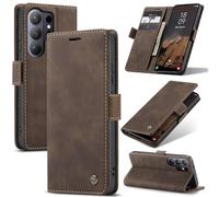 Eabhulie Case for Samsung Galaxy S26 Ultra Case, Retro PU Leather Wallet Case Card Slots Flip Stand Case Cover Coffee