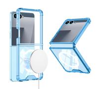 Eabhulie Case for Samsung Galaxy Z Flip 7 Clear Case Cover, Compatible with Mag-Safe Blue
